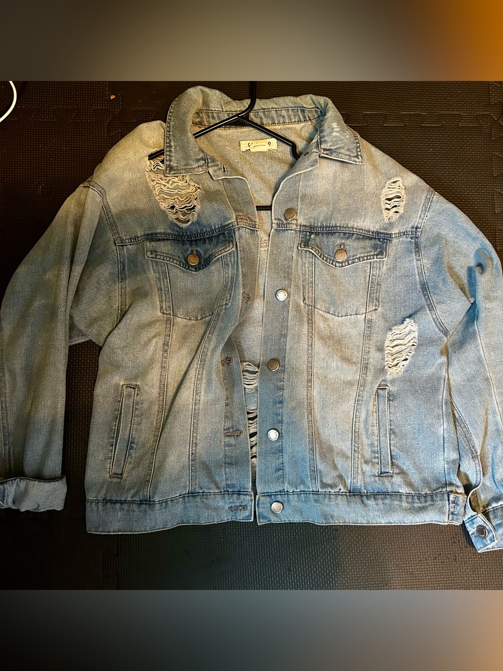 Ci Sono Light Blue Distressed Denim Jacket